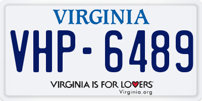 VA license plate VHP6489
