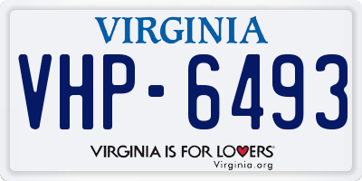 VA license plate VHP6493