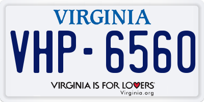 VA license plate VHP6560