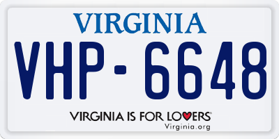 VA license plate VHP6648