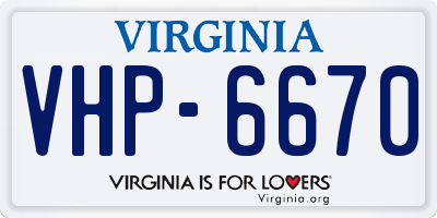 VA license plate VHP6670