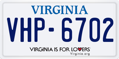 VA license plate VHP6702