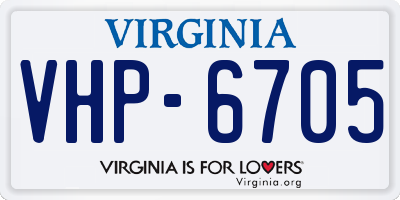 VA license plate VHP6705