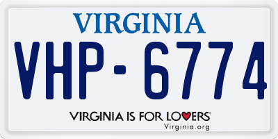 VA license plate VHP6774