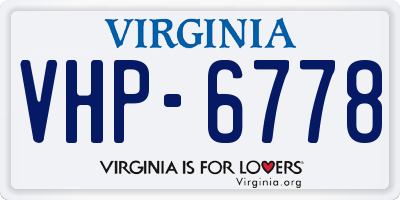 VA license plate VHP6778