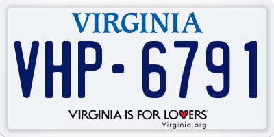 VA license plate VHP6791