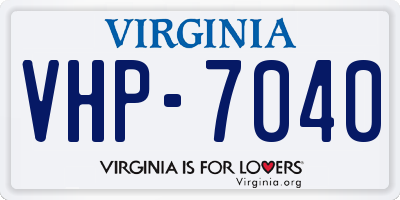 VA license plate VHP7040