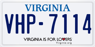 VA license plate VHP7114