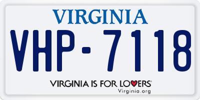 VA license plate VHP7118