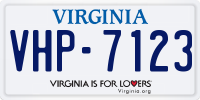VA license plate VHP7123
