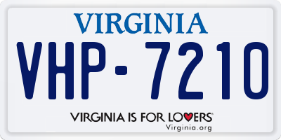 VA license plate VHP7210