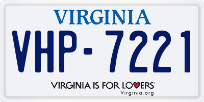 VA license plate VHP7221