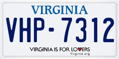VA license plate VHP7312