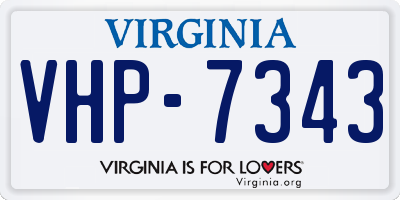 VA license plate VHP7343
