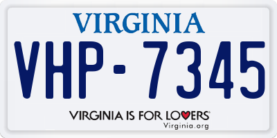 VA license plate VHP7345