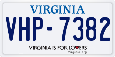 VA license plate VHP7382