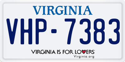 VA license plate VHP7383