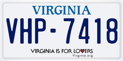 VA license plate VHP7418