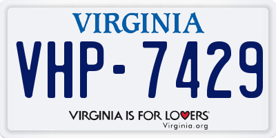 VA license plate VHP7429