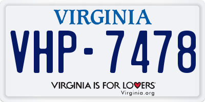 VA license plate VHP7478