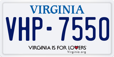 VA license plate VHP7550