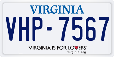 VA license plate VHP7567