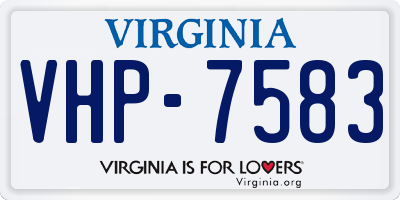VA license plate VHP7583