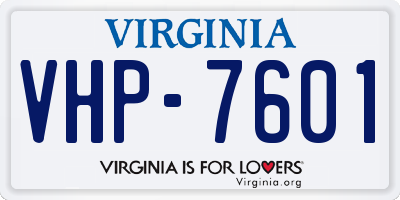 VA license plate VHP7601