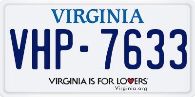 VA license plate VHP7633