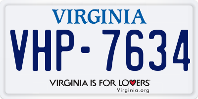 VA license plate VHP7634