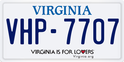 VA license plate VHP7707