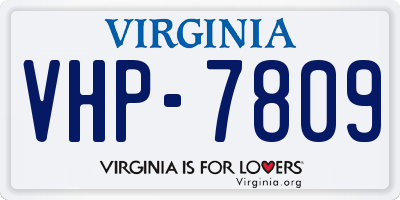 VA license plate VHP7809