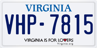 VA license plate VHP7815