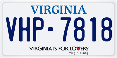 VA license plate VHP7818
