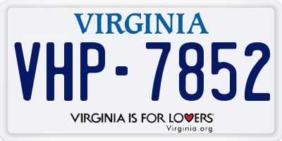 VA license plate VHP7852