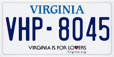 VA license plate VHP8045