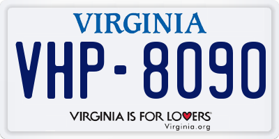VA license plate VHP8090