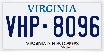 VA license plate VHP8096