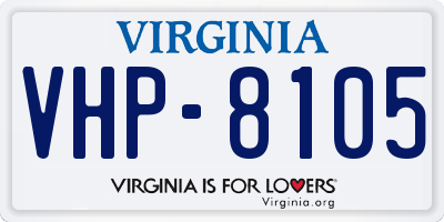 VA license plate VHP8105