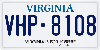 VA license plate VHP8108