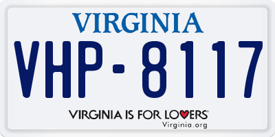 VA license plate VHP8117