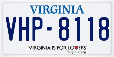 VA license plate VHP8118