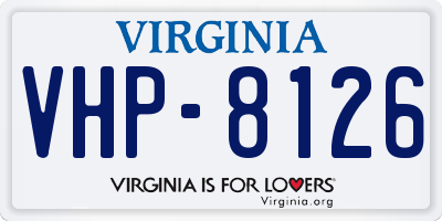 VA license plate VHP8126