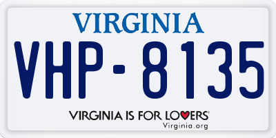 VA license plate VHP8135