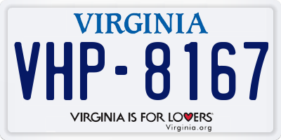 VA license plate VHP8167