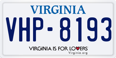 VA license plate VHP8193
