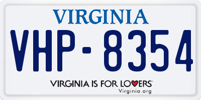 VA license plate VHP8354