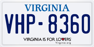 VA license plate VHP8360