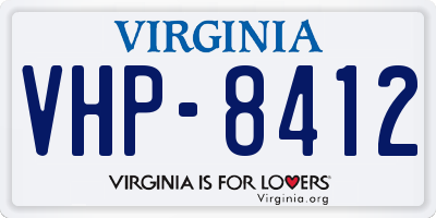 VA license plate VHP8412