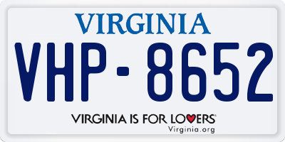 VA license plate VHP8652